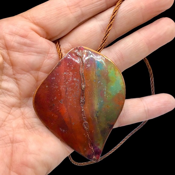 🌺Artisan Copper & Enamel Necklace - Picture 2 of 15